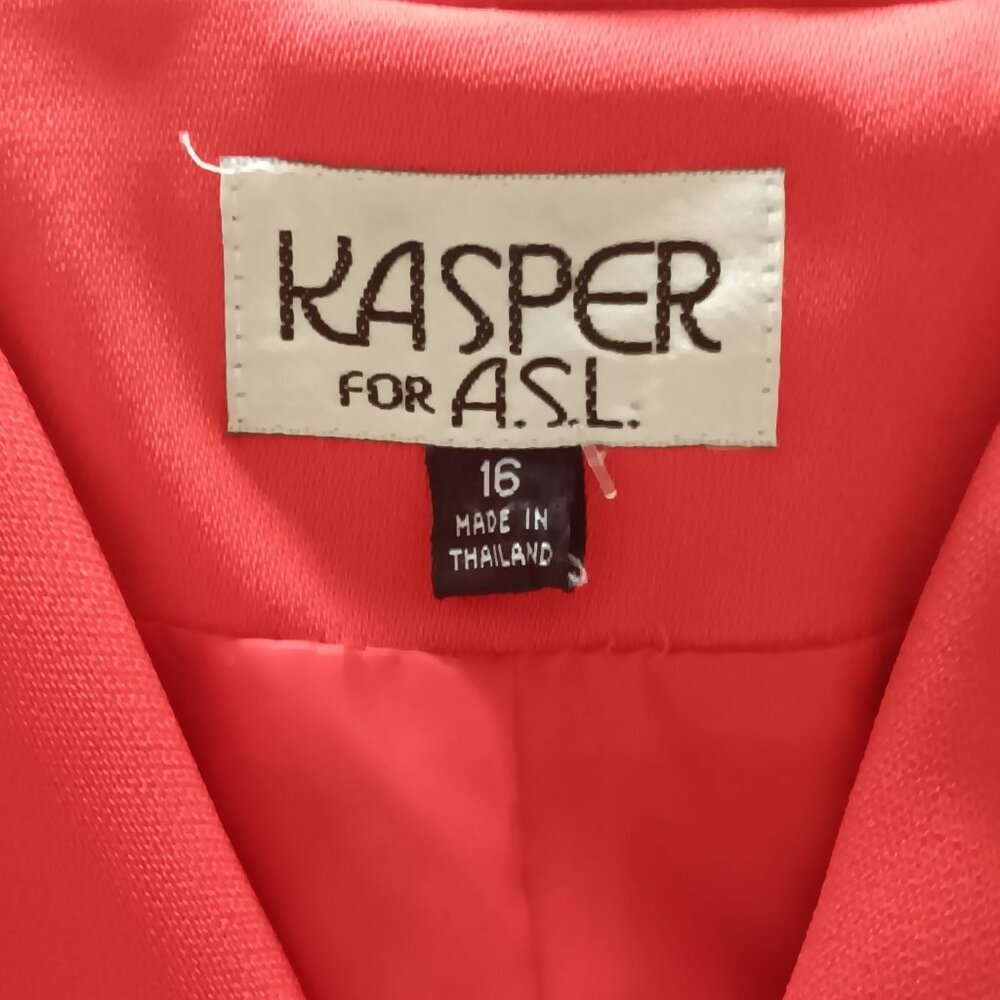 Kasper For A.S.L Red Button-Down Short Sleeve Dre… - image 5